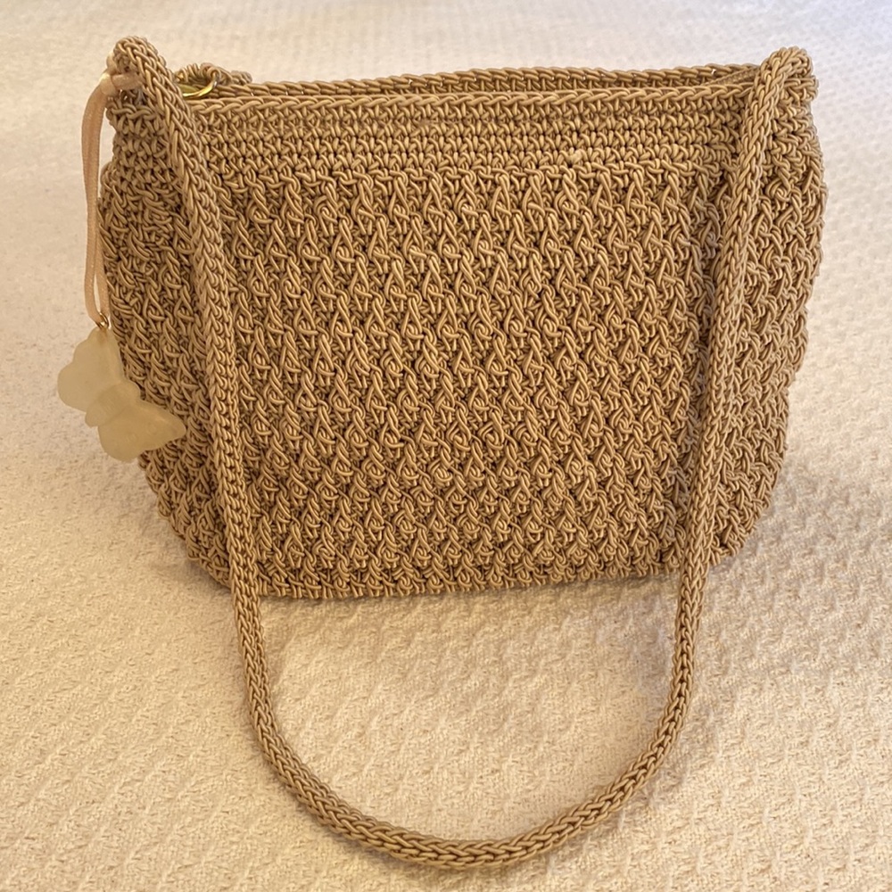 Liz Claiborne Mini Woven Tan Handbag